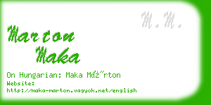 marton maka business card